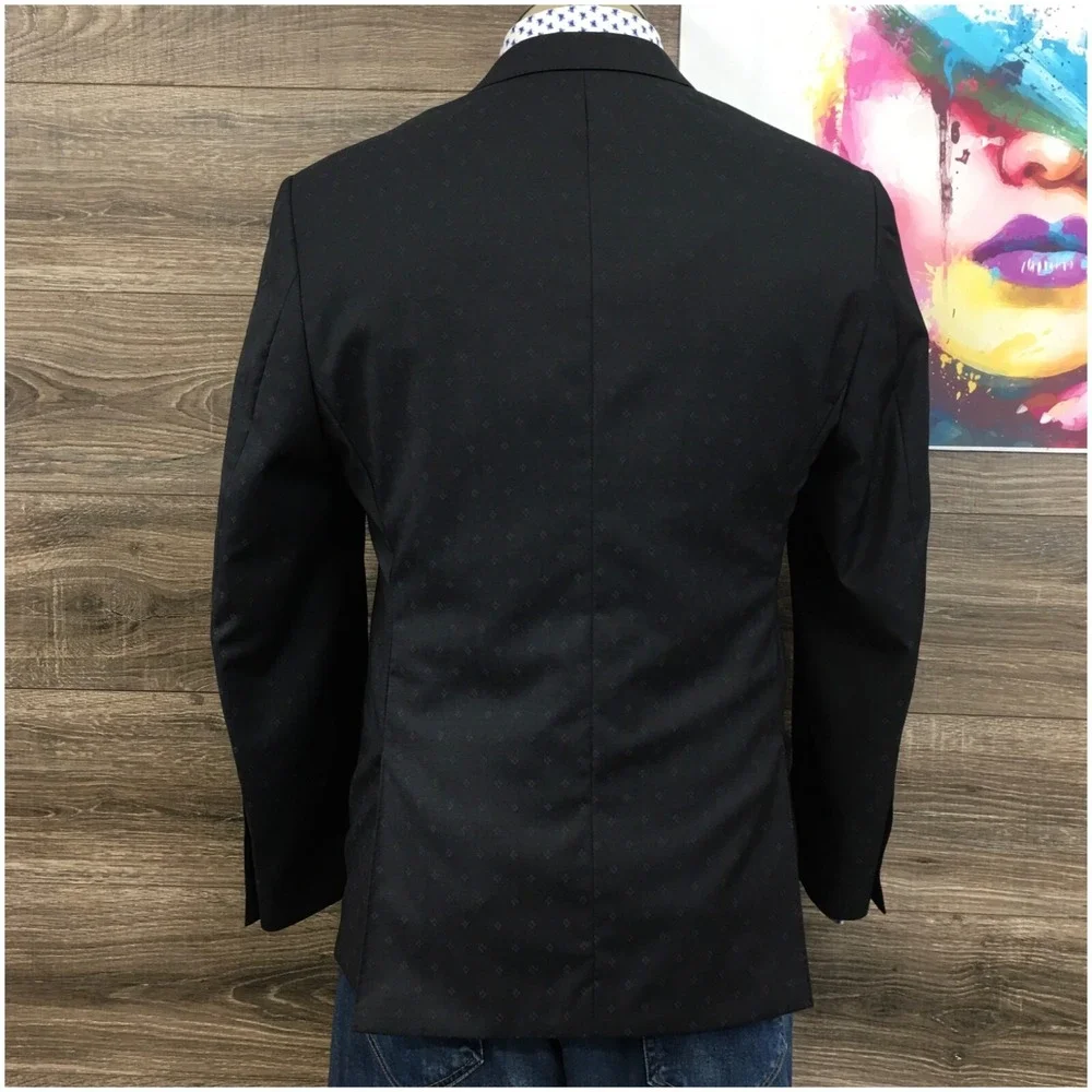 ENZO Mens Blazer Sport Coat Casual Jacket‎ Size 38S Wool Two Button Classic Suit